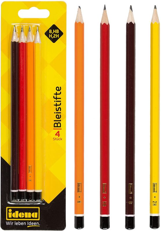 Idena Graphite Pencils, H/HB/B/2HP, 4 Pieces, 20004 - Image 3