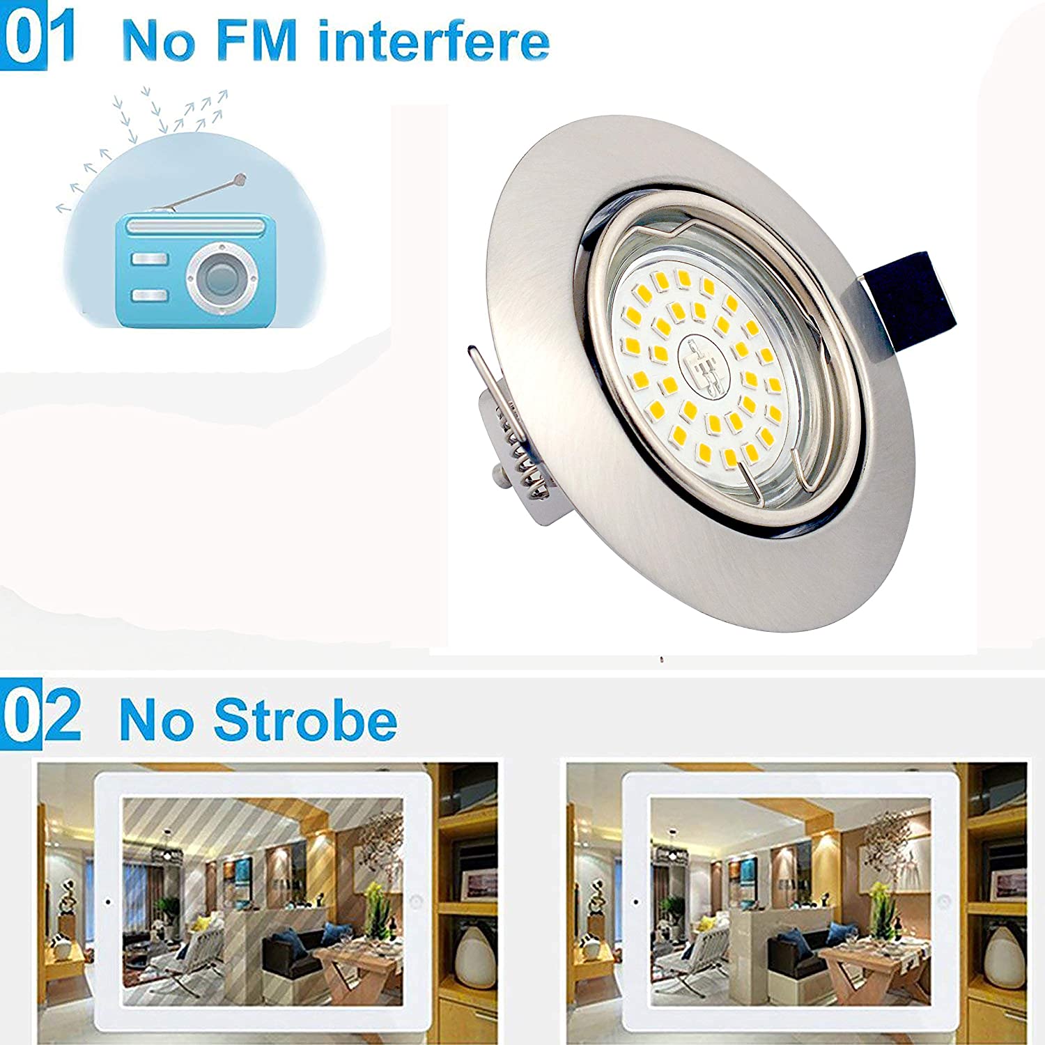 LED Downlights for Ceiling 7W GU10 Spotlights Modern - Image 3