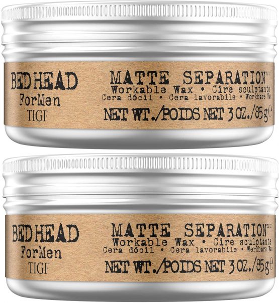 Bed Head for Men by TIGI Matte Separation Mens Firm Hold Hair Wax, 85 g, Pack of 2