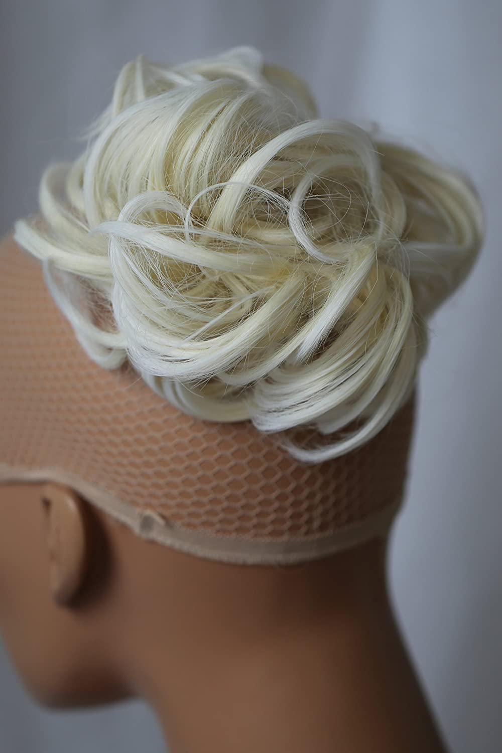 CAISHA Large Hairpiece Scrunchy Instant Updo Curly Messy Bun White Blonde Mix G31E, Whiteblond - Image 2