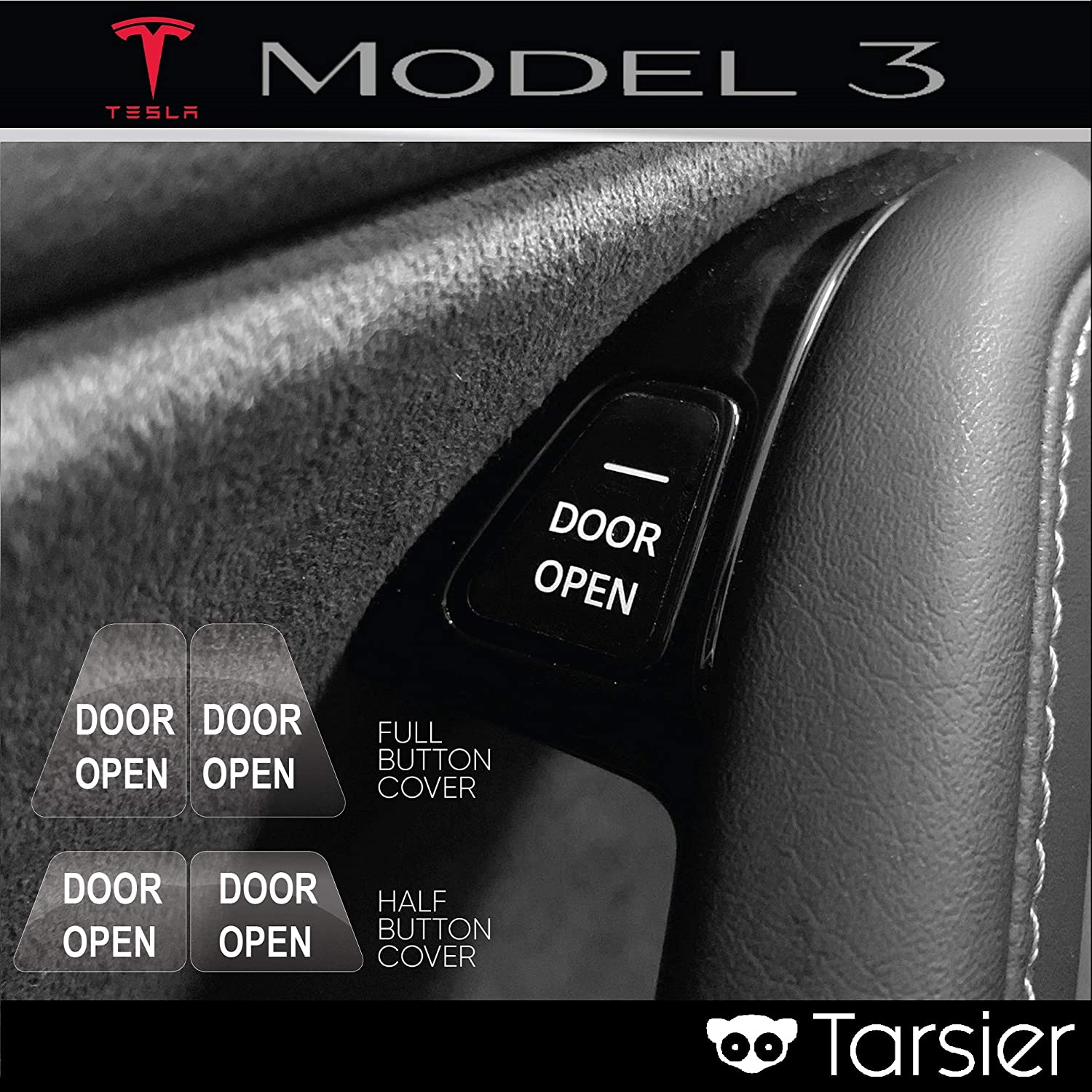 Tesla Model 3 Door Exit Sticker Decal Kit - Set Of 8 Graphic Warning Labels