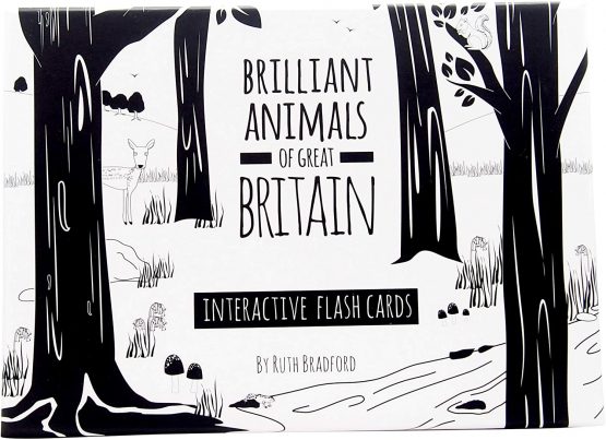 Black and White Baby Flash Cards for Toddlers - Animals of Great Britain Interactive Learning Children's Books - Toys for baby development - For Newborns, Preschoolers and Toddlers - 12 Flash Card Set