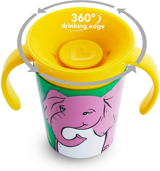 Munchkin Miracle 360 WildLove Trainer Cup, 6 oz/ 177 ml, Elephant - Image 3