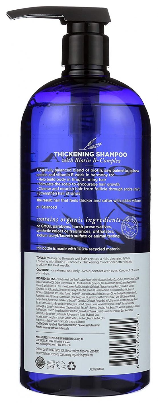 Avalon Organics Biotin-B Complex Thickening Shampoo, 32 Fluid Ounce - Image 4