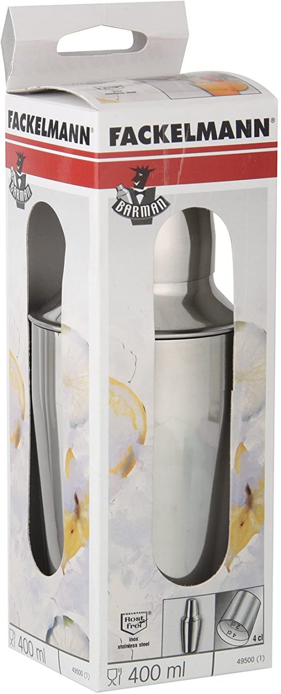 Fackelmann Cocktailshaker of Stainless Steel, Silver, 19 x 7 x 7 cm - Image 2