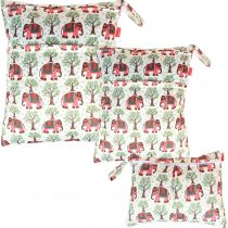 Damero Set of 3 Changing Bags with Reusable Fabric Waterproof Wetbag Wipes Storage Organiser Bag