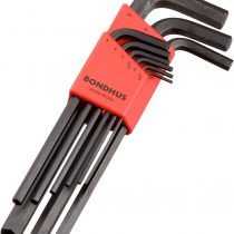 Bondhus 12199 Hex Tip Key L-Wrench Set with ProGuard Finish, 1.5mm - 10mm, 9 Piece