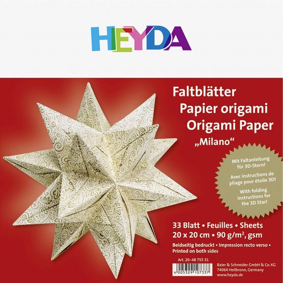 Baier & Schneider Folding Sheets Paper 20 x 20 cm Chamois/Gold - Image 2