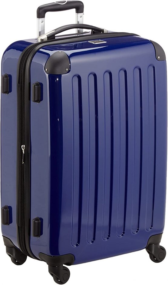 HAUPTSTADTKOFFER - Alex - Luggage Suitcase Hardside Spinner Trolley 4 Wheel Expandable, 65cm, dark blue