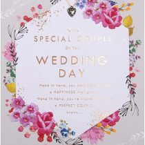Special Couple Wedding Congratulations Card from Hallmark - Embossed Design with Charm Attachment