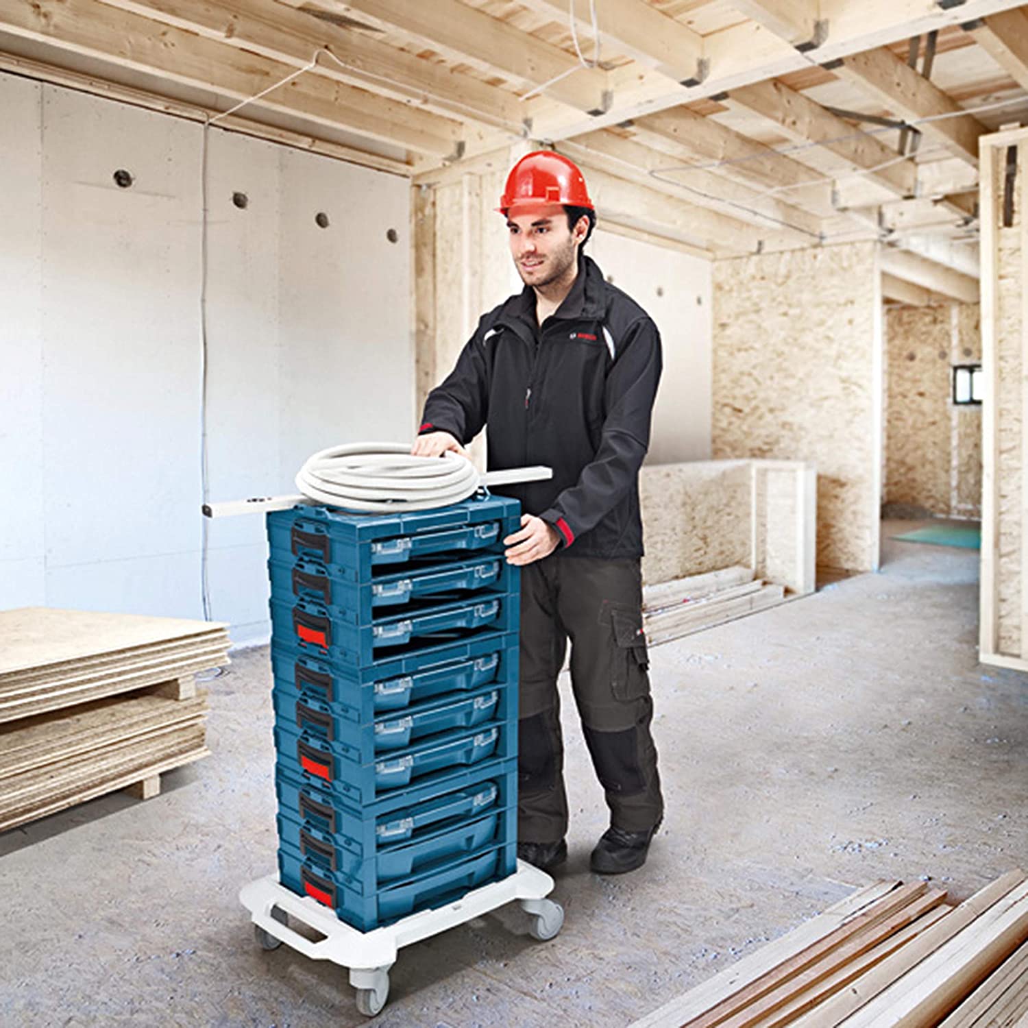 Bosch Professional roller for L-BOXX, LS-BOXX and i-BOXX rack system, Blue, 140.576 liters - Image 3
