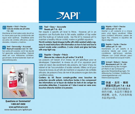 API HIGH RANGE PH TEST KIT 160-Test Freshwater and Saltwater Aquarium Water Test Kit - Image 2