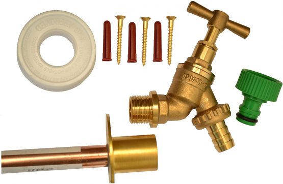 Outside Tap Kit With Through Wall Flange