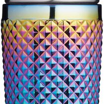 BarCraft BCCSSTUDRBOW Studded Glass Cocktail Shaker, 300 ml (10.5 fl oz) - Rainbow-Pearl Iridescent Finish, 8 x 8 x 17.5 cm