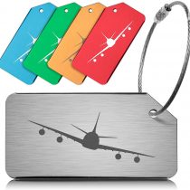 OCTiLUX Luggage Tags for Travel Suitcase Aluminium Aero Design Ace 5 Pack Multi
