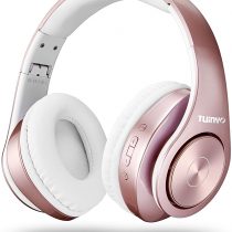 Bluetooth Headphones Wireless,Tuinyo Over Ear Stereo Wireless Headset 35H Playtime with deep bass, Soft Memory-Protein Earmuffs, Built-in Mic Wired Mode PC/Cell Phones/TV- Rose Gold