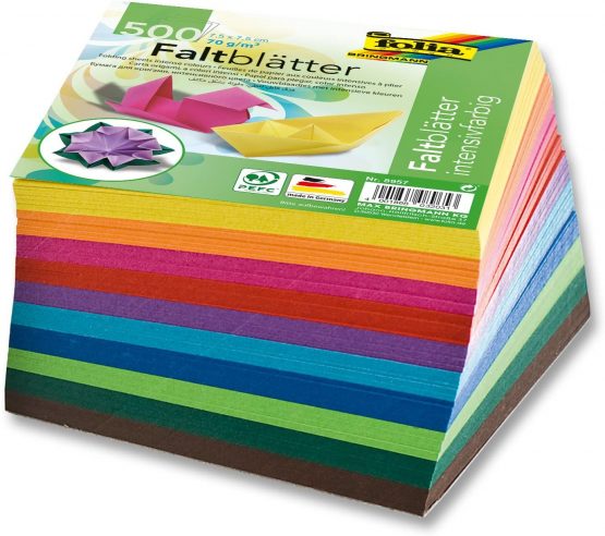Folia Bringmann Folding Sheets 70 g/m² – 500 sheets in 10 Assorted Colours, 7,5 x 7,5 cm - Image 2