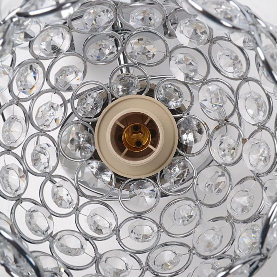 Reelva Modern Silver Chrome Crystal LED Wall Light Lamp Sconce Fixture Bedroom Hallway with E14 Socket - Image 3