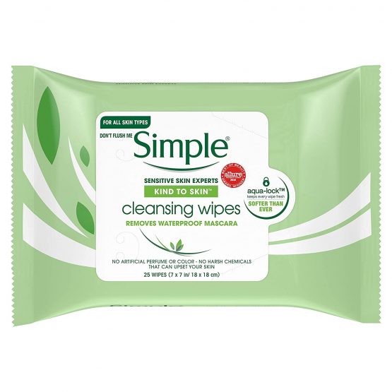 Simple Kind to Skin Facial Wipes, Cleansing, 25 count