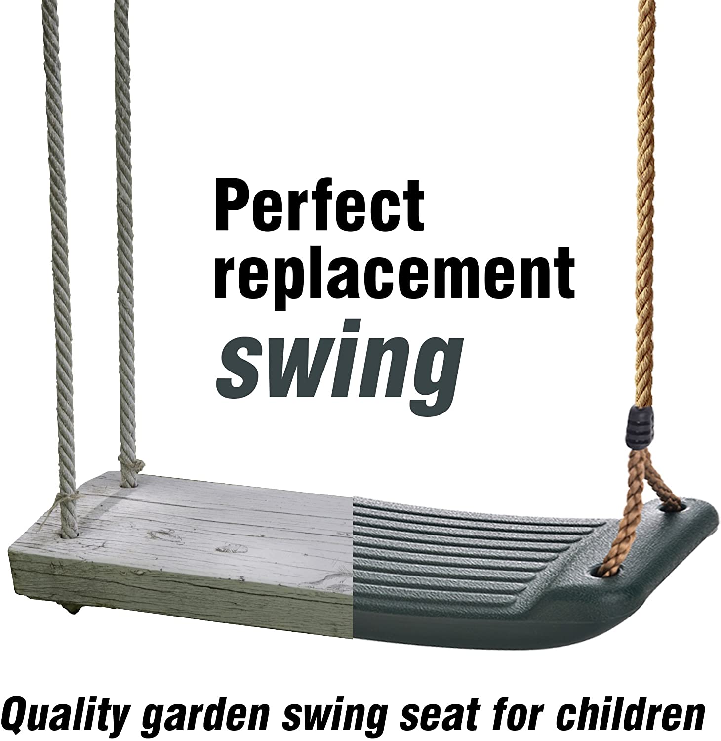 Jaques of London Tree Swing Seat, Green, 44cm by 17cm by 10cm - Image 3