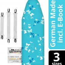 smart&gentle Made in Germany Turbo Ironing Board Covers 110 x 35 in 5 Sizes for Steam Irons - Small Ironing Board Cover with 5 layers, M for Ironing Surface Dimensions 108-115 cm and 30-35 cm