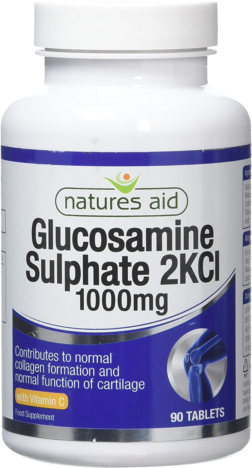 Natures Aid Glucosamine Sulphate 2KCl 1000mg, High Strength Joint Support with Vitamin C Supplement, Helps Mobility