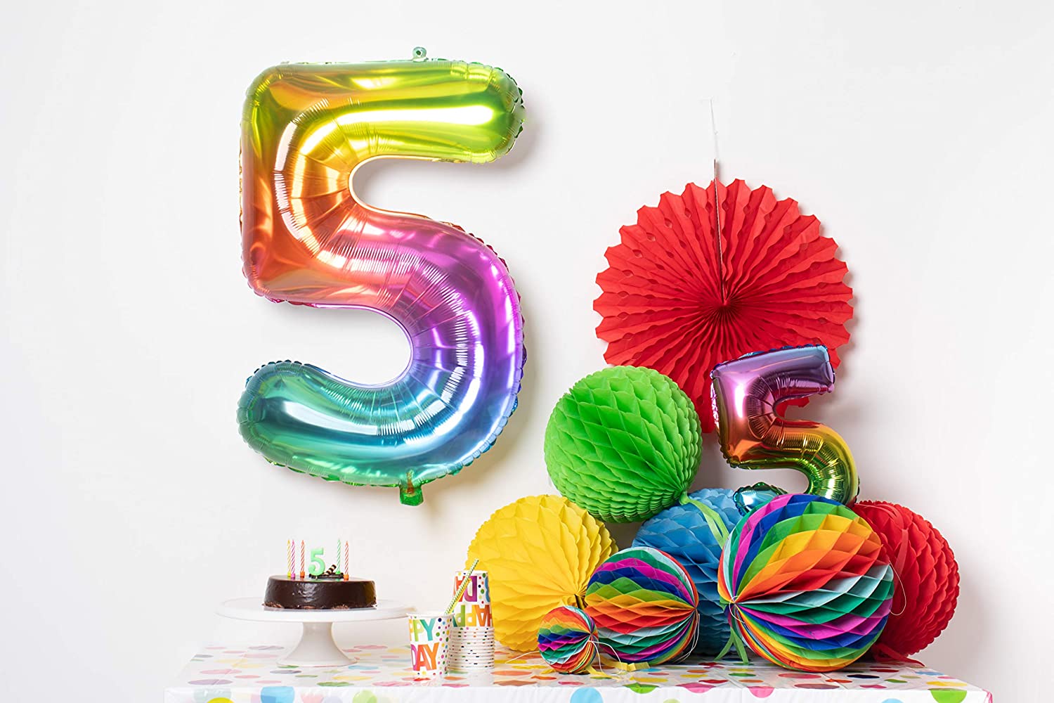 Folat 63242 Foil Balloon Yummy Gummy Rainbow Number 2-86 cm, Multi Colors, 86cm - Image 3