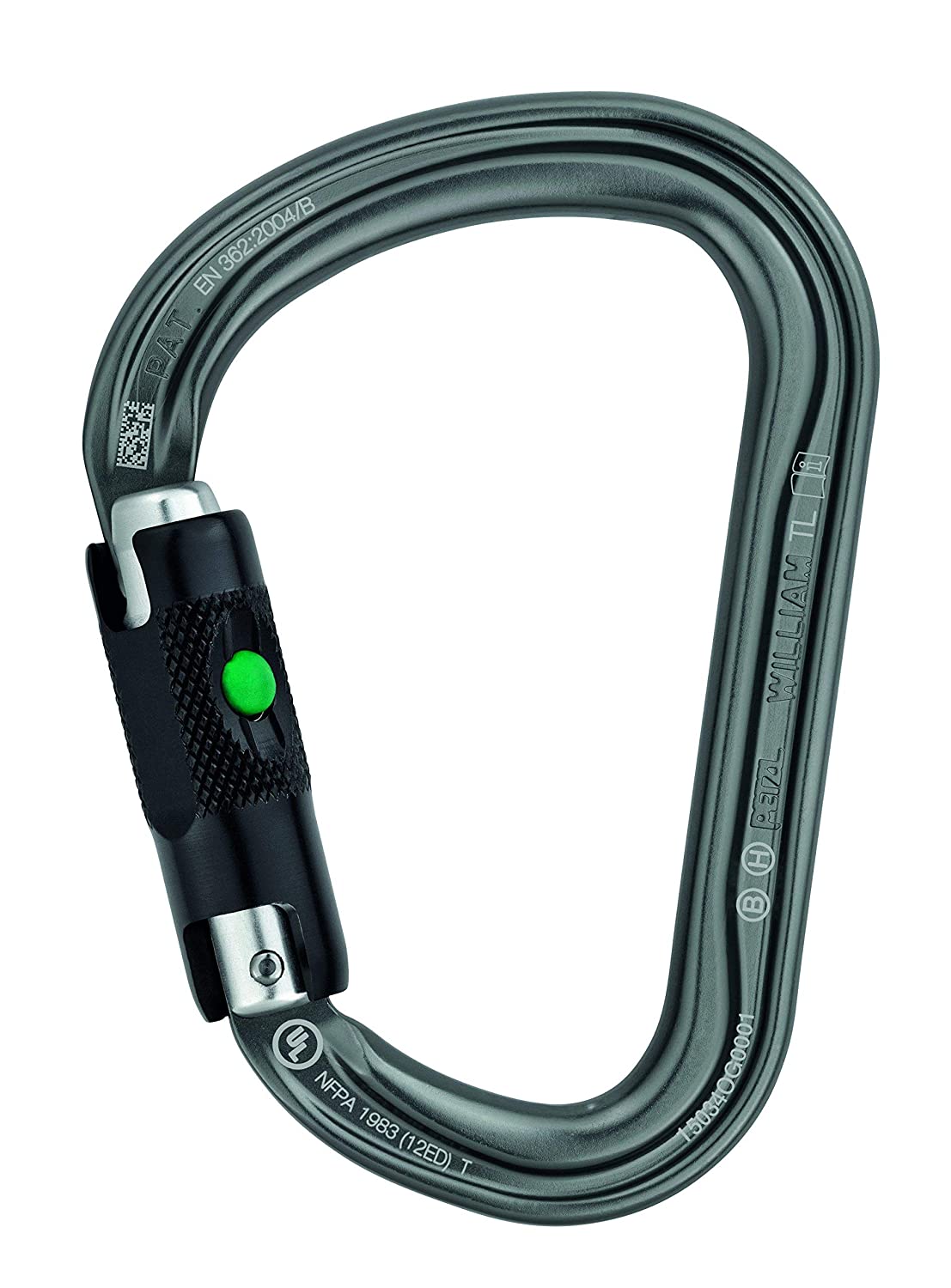 Petzl M36A BL WILLIAM Asymmetrical Large Capacity Aluminium Carabiner, Grey, BALL-LOCK