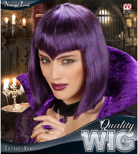 Gothic Vamp Purple Wig for Hair Accessory Fancy Dress - Image 3