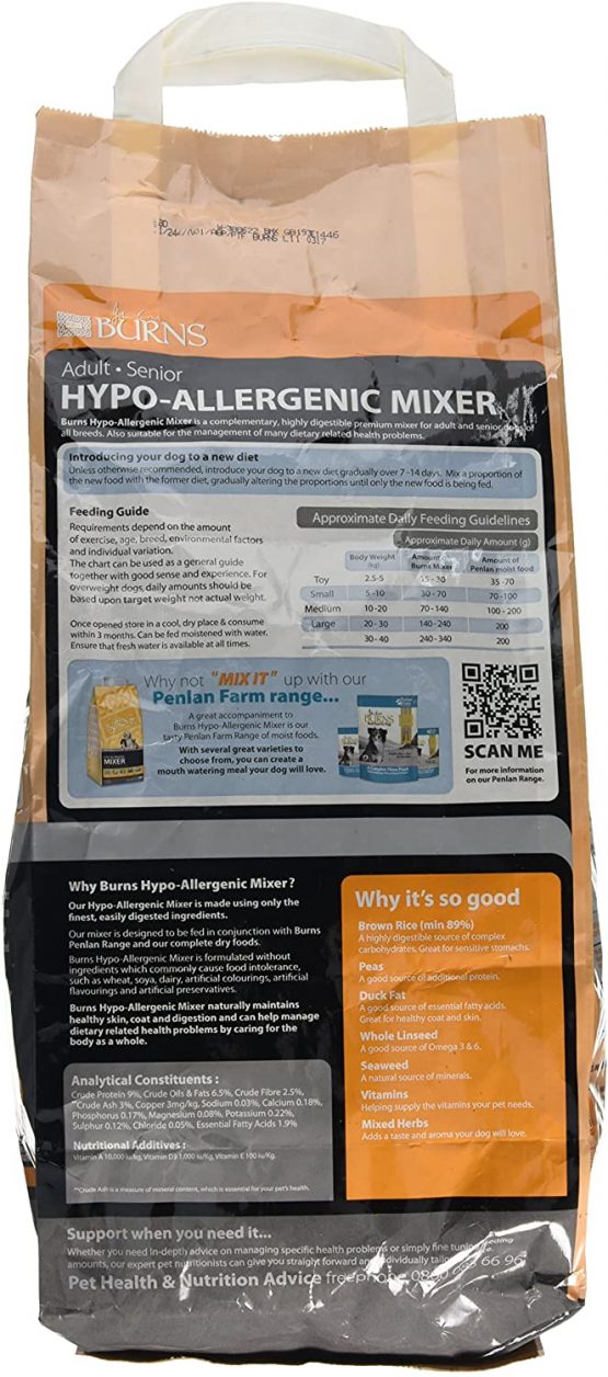 Burns Pet Nutrition Adult and Senior Dog Hypo-allergenic Mixer 2 kg - Image 2