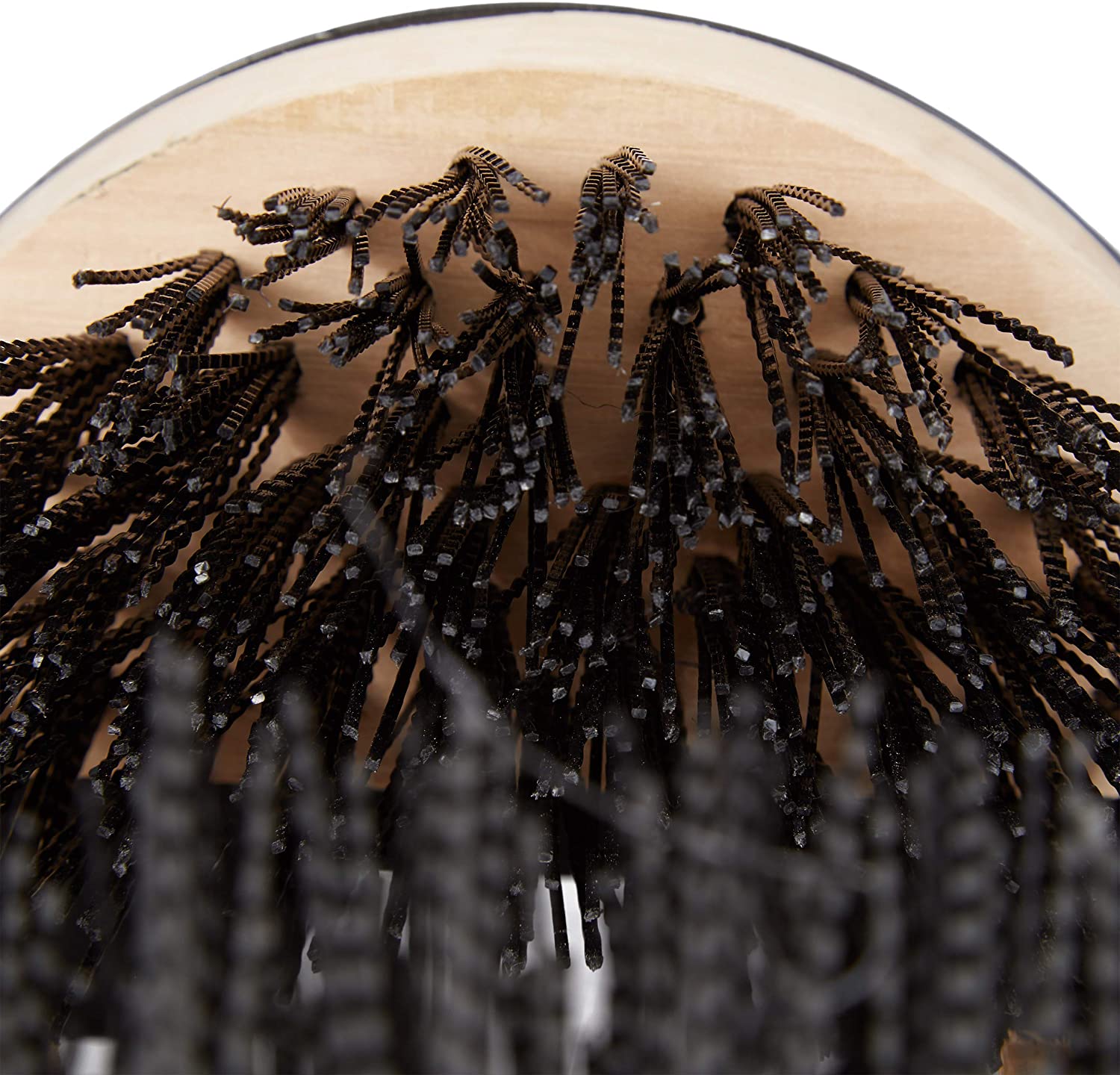 Relaxdays Shoe Scraper with Surrounding Brushes, Outdoor Shoe Brush, Robust Bristles, Floor-Mount, Black/Natural - Image 4