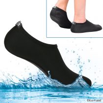 Water Socks for Women - Extra Comfort - Protects Against Sand, Cold/Hot Water, UV, Rocks/Pebbles - Easy Fit Footwear- Yoga, Beach, Pool, Volleyball, and More (Large, Black)