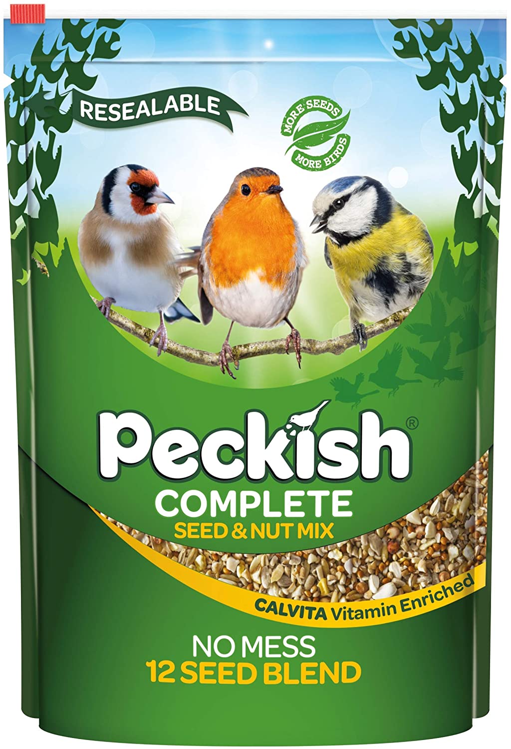 Peckish Complete Seed and Nut No Mess Wild Bird Food Mix, 5 kg, Suitable to be fed to birds all year round, 5 kg (Pack of 1)