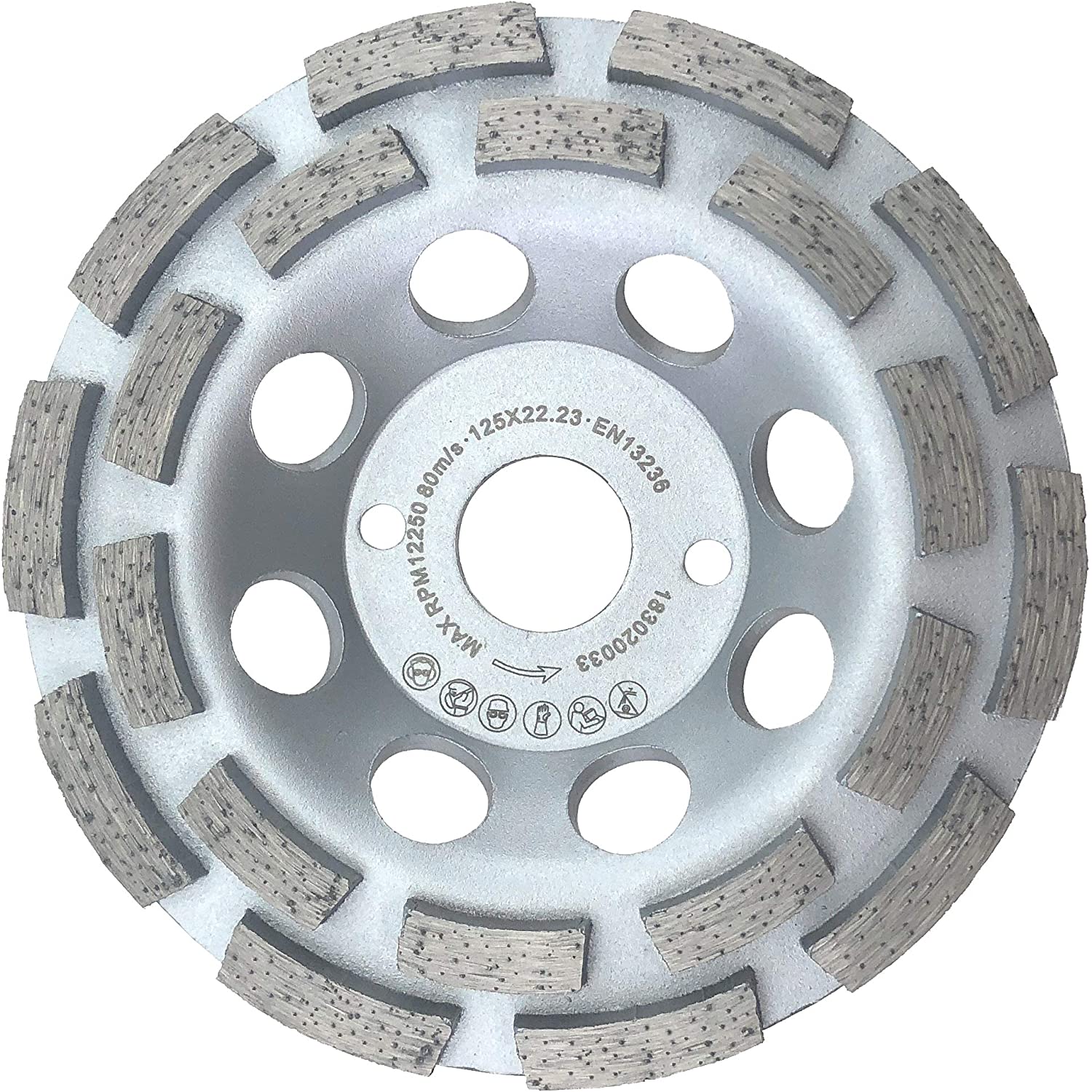 PRODIAMANT Premium Diamond Cup Grinder 125mm concrete universal 125 mm 5 inch x 22.2 mm grinding wheel double row