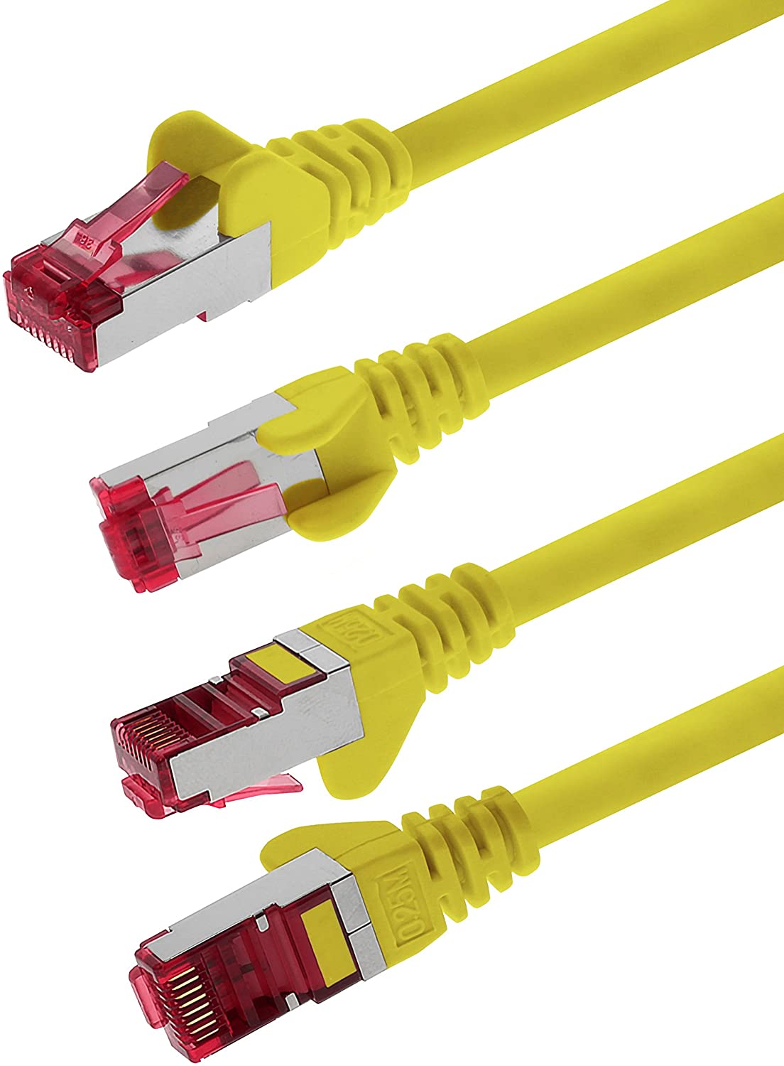 1aTTack.de 7.5m, yellow, 10 pieces, network cable CAT6a (10Gb/s) S-FTP CAT 6a Lanka cable - Image 4