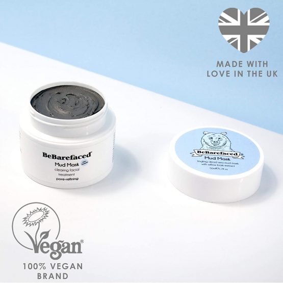 BeBarefaced 100% VEGAN Face Care Mask with Salicylic Acid and Dead Sea Mud - Facial Mask - Face Masks Beauty - Clay Mask - Blackhead and Acne Treatment - Face Masks Skincare - Christmas Gifts for Women - Image 2