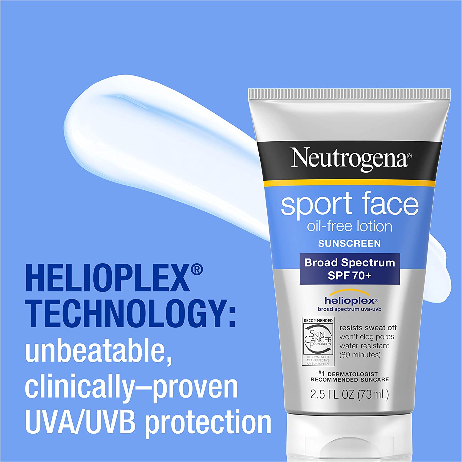 Neutrogena Sport Face SPF#70+ 73 ml Tube, Lotion, White, 73 ml (Pack of 1) - Image 4