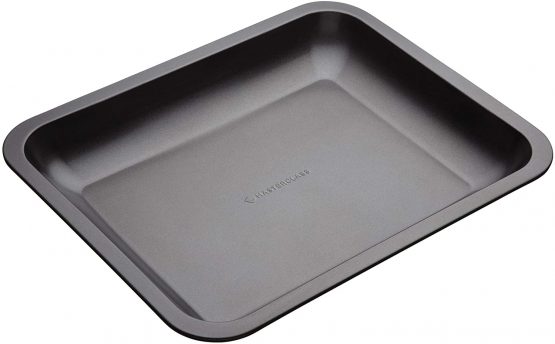MasterClass 38 x 30.5 cm Roasting Tin with PFOA Free Non Stick, Robust 1 mm Thick Carbon Steel Sloped Open Roaster Tray