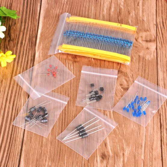 Osoyoo Electronic Component Kit (Total 1390 pcs) - LED Diodes, 30 Values Resistors, Electrolytic Capacitor Package, Ceramic Capacitors, Common Diodes, Common Transistor - Image 3