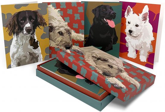 Dog Set Blank Greeting Boxed Notecards by Leslie Gerry