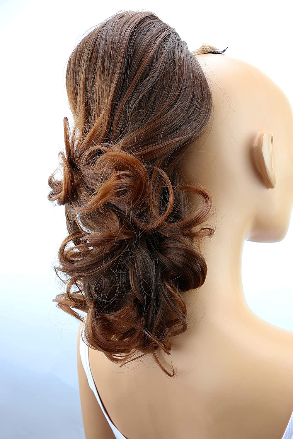 CAISHA 12" Hair Piece Braid Ponytail Extension Voluminous Wavy Brown Mix PH7, brown mix #4T30 PH7, 16 inch - Image 4