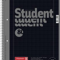 Brunnen 1067928190 Notebook, Student Notepad (Square, A4, line: 28, 90 g/m², 80 Sheets) Black