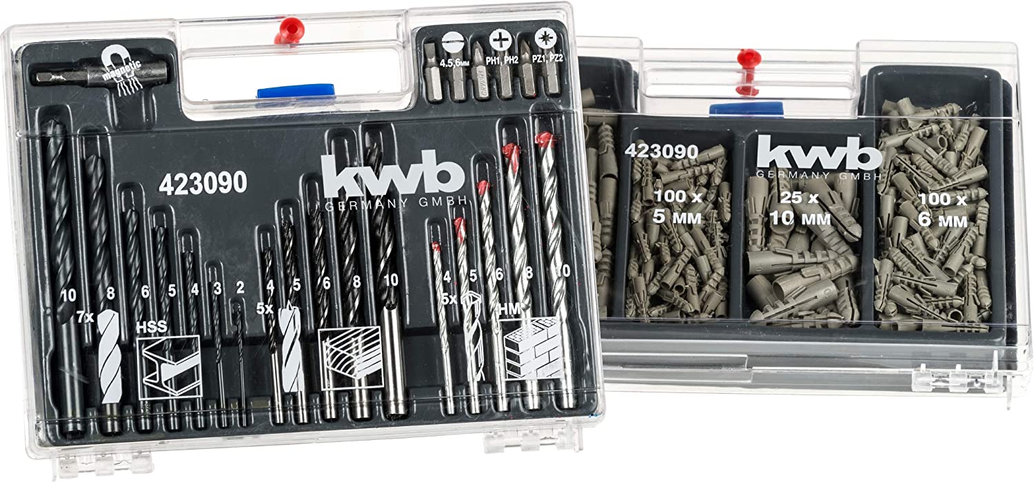 kwb KRAFTIXX 300-piece Bit, Plug, Drill, and Case Set including Bits, Wood Drills, Metal Drills & Masonry Drills