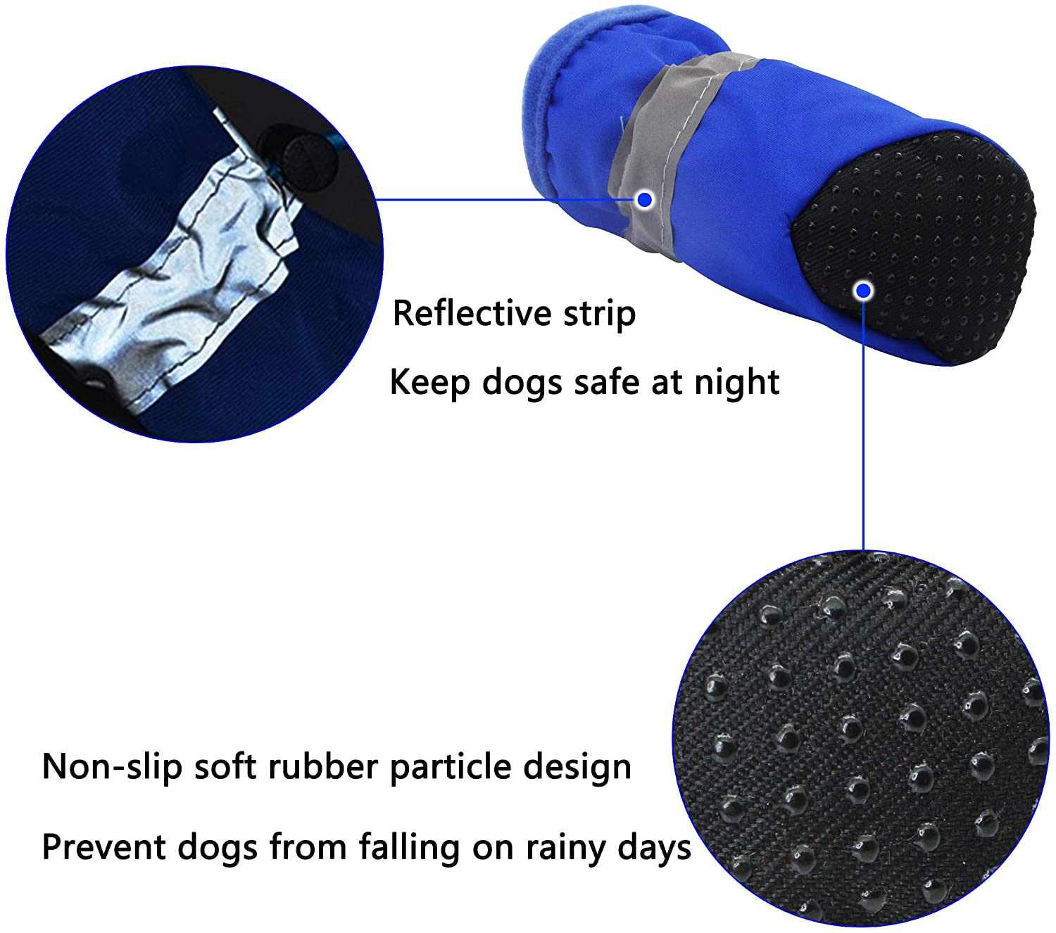 YAODHAOD Dog Shoes,Anti Slip Dog Boots Paw Protector, These Comfortable Soft Soled Dog Shoes are with Reflective Straps - Image 3