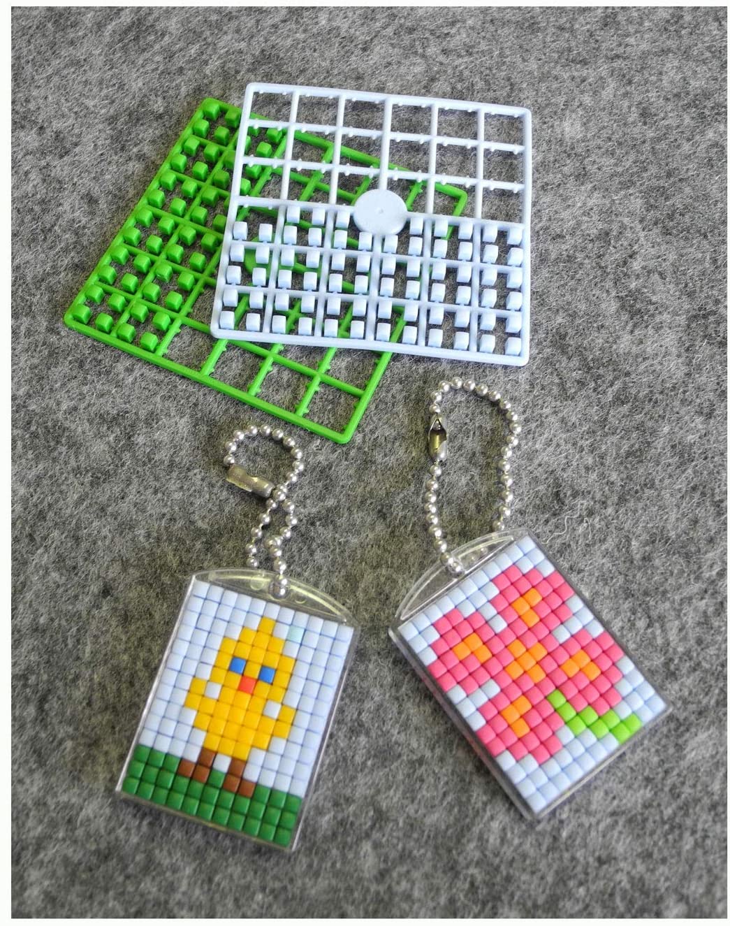 Pracht Creatives Hobby Pixel P90021-00505 Fun Craft Set 2 for Creating 2 Keyrings (Medallions) for Children Easy Plug System - Image 2