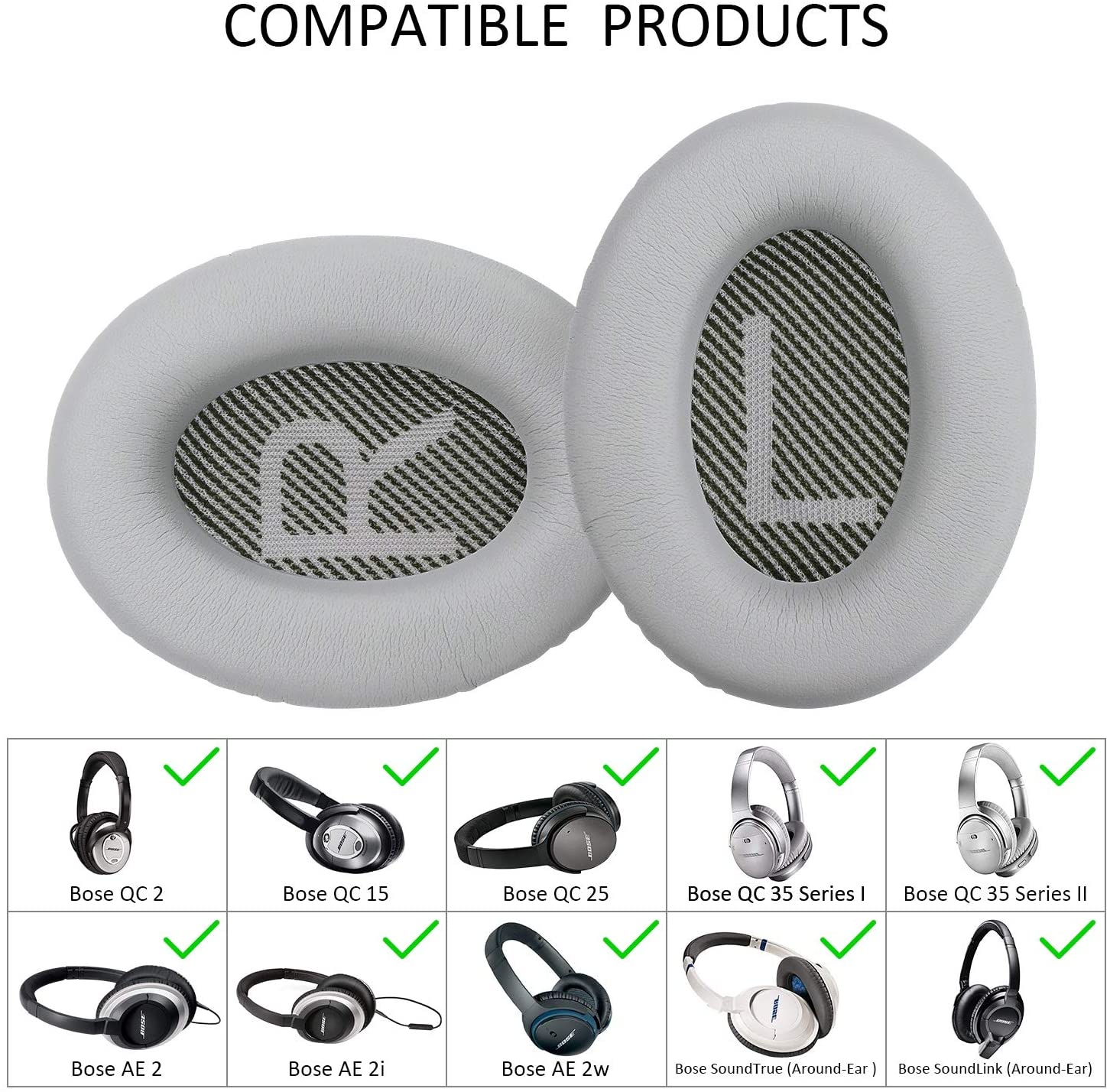 YOCOWOCO Ear pads for Bose QC25/QC35 II/QC35/QC15/AE2 AE2i AE2w Headphones Replacement Earpads Cushions for Bose Quietcomfort 35/Quiet Comfort 25/SoundTrue and SoundLink(AroundEar) - Image 3
