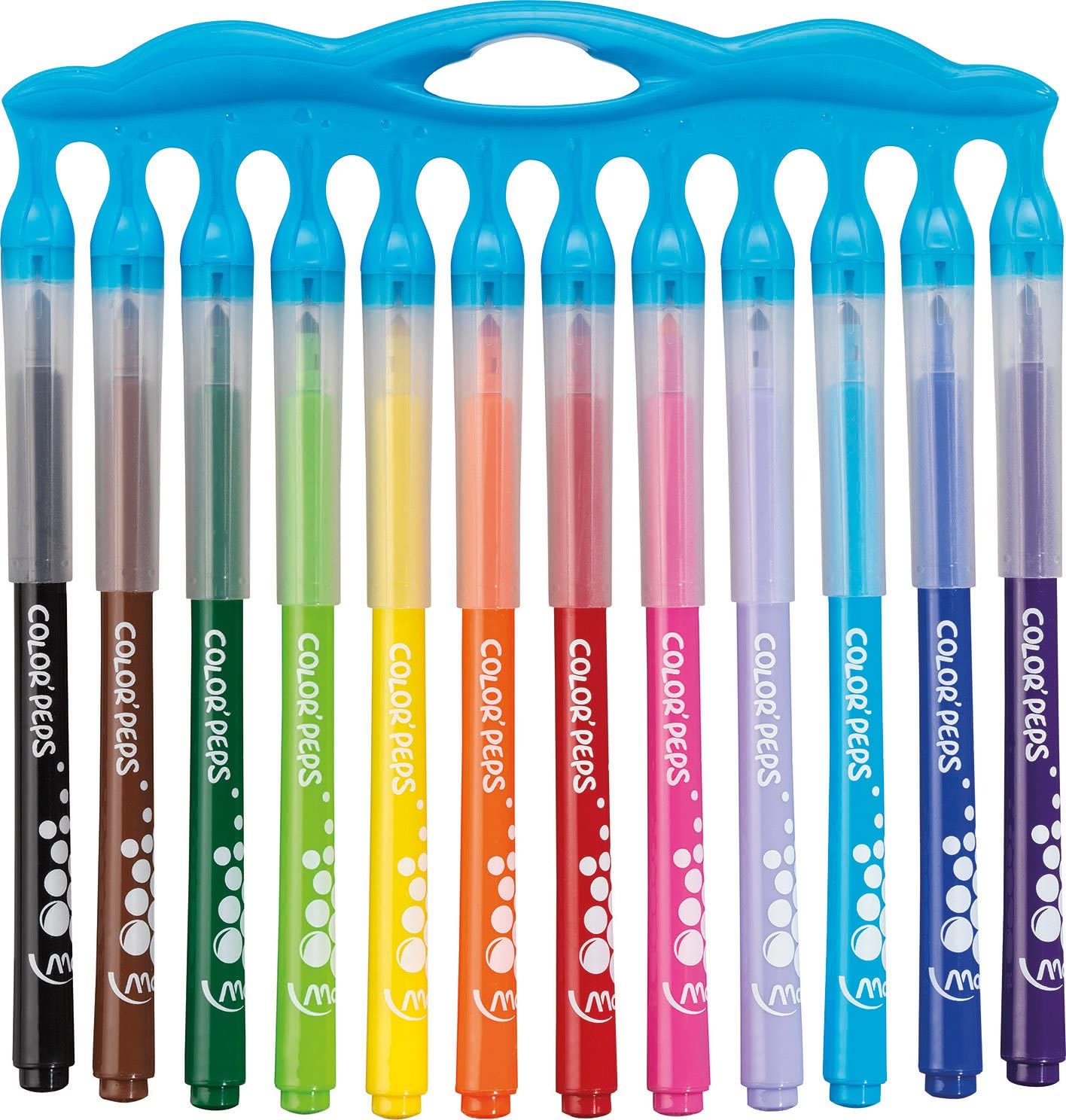 Maped Color'Peps Long Life Innovation Colouring Pens with Holder (Pack fo 12), Multicolored, 12 Count (Pack of 1) - Image 3