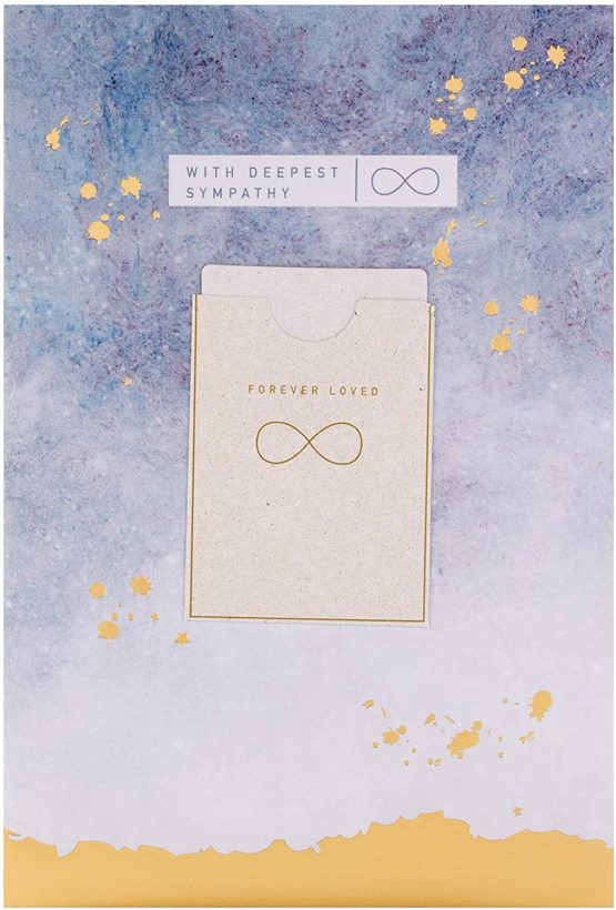 Sympathy Card with Keepsake from Hallmark - Contemporary Marbled Ink and Foil Design