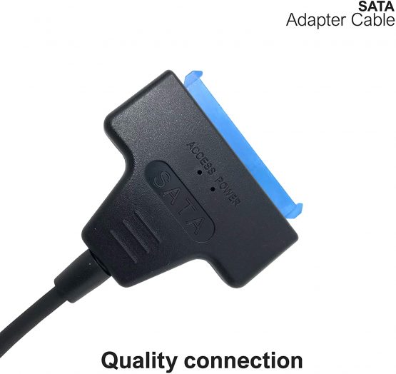KamKorda USB 3.0 to SATA Cable - SATA Adapter Lead for 2.5" SSD External Drive- HDD Hard Drive Connector to USB - SATA to USB 3.0 External Converter for Laptops, PCs - Black - Image 4