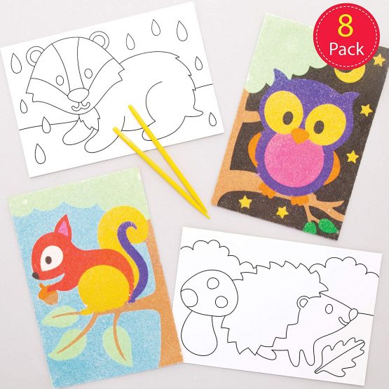 Baker Ross AW883 Woodland Animal Sand Pictures, Arts and Crafts for Kids (Pack of 8), Assorted - Image 2
